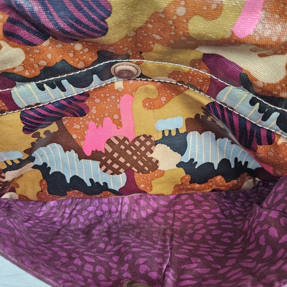 Fossil Key-Per Colorful Coated Canvas Messenger Crossbody Laptop Bag - Picture 11 of 14